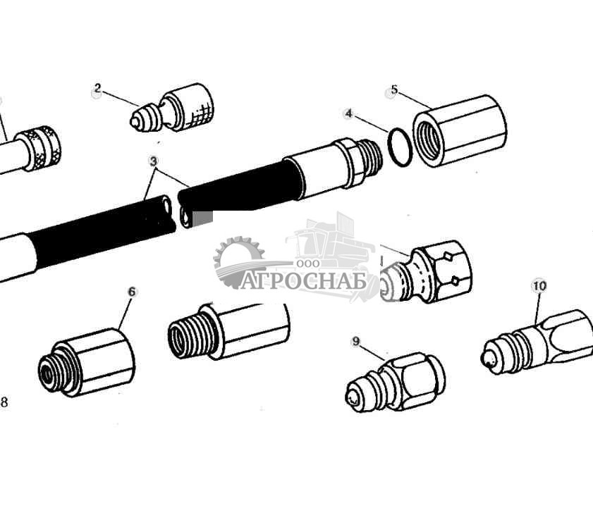 Implement Hydraulic Oil Lines and Fittings 